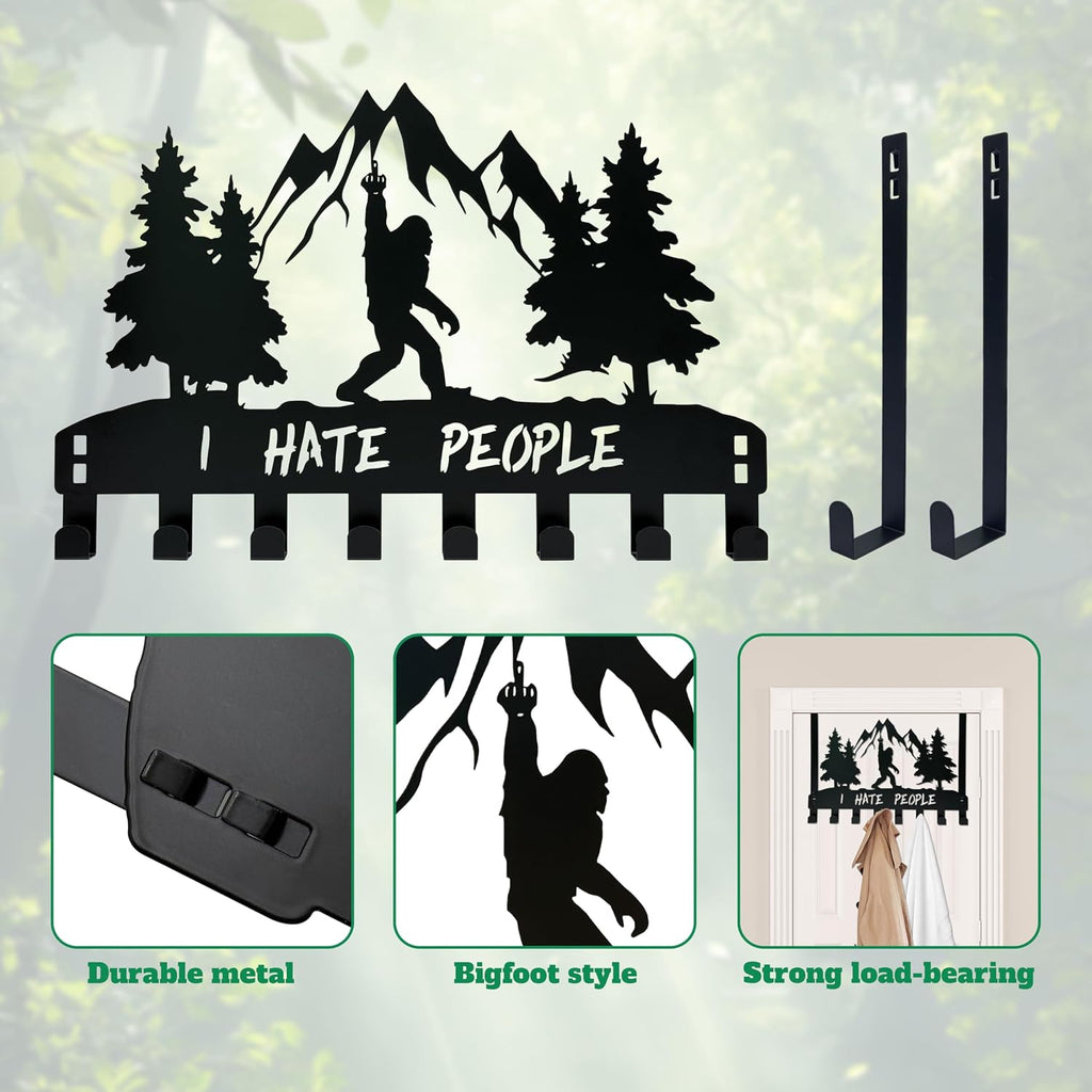 Bigfoot Over the Door Hook Hanger,8 Decorative Towel Rack Organizer