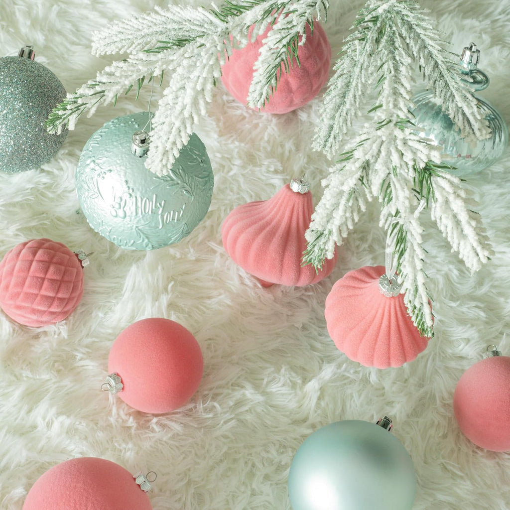 KI Store Seaform Green Christmas Balls 20pcs 3.15-Inch Christmas Tree Decoration Ornaments for Xmas Tree Holiday Wreath Garland Decor Ornaments Hooks Included