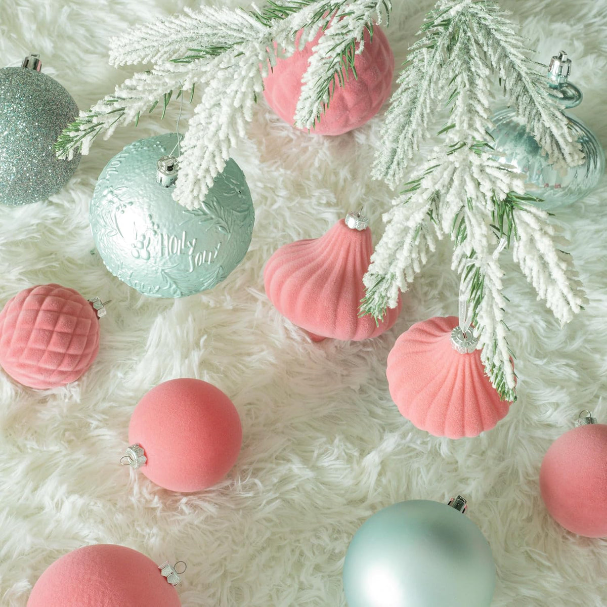 KI Store Seaform Green Christmas Balls 20pcs 3.15-Inch Christmas Tree Decoration Ornaments for Xmas Tree Holiday Wreath Garland Decor Ornaments Hooks Included