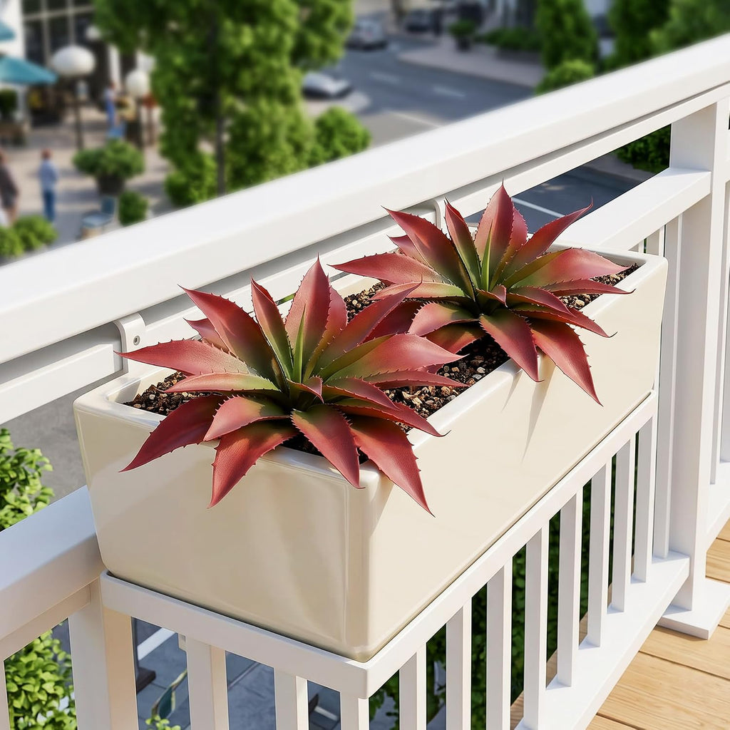 Artificial Succulents Fake Plants UV Resistant for Outdoor 2PC Red