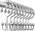 Utopia Bedding Double Glide Shower Curtain Hooks, 12 Pack, Nickel