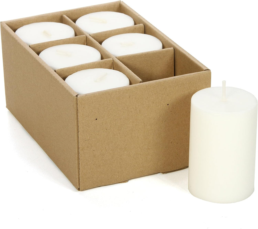 Hosley 2x3 High Pillar Candles, Set of 24. White, Unscented. Bulk Buy. Ideal for Wedding, Emergency Lanterns, Spa, Aromatherapy, Party, Reiki, Candle Gardens O4