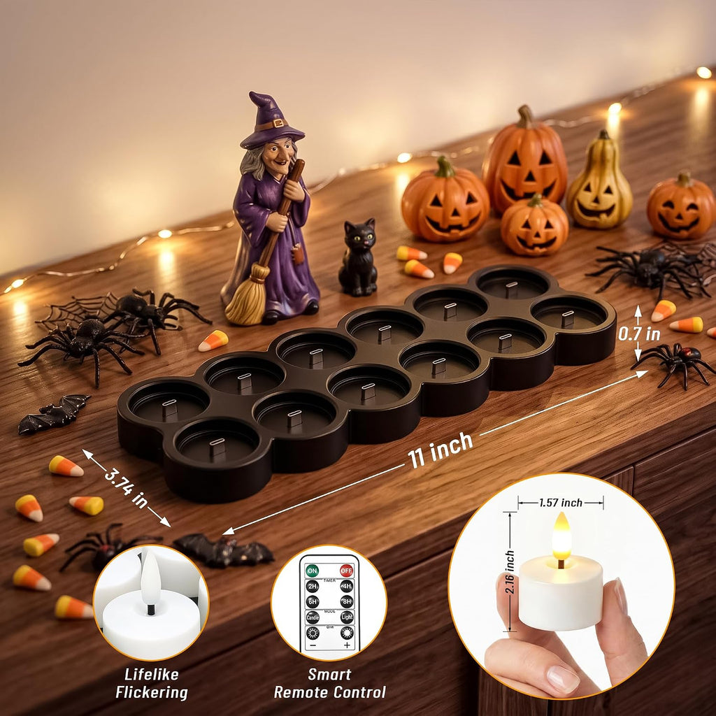 12 Pcs Rechargeable Flameless Candles with Remote Timer & Charging Base