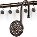 Pearlbee Bronze Shower Curtain Hooks, 12pcs,