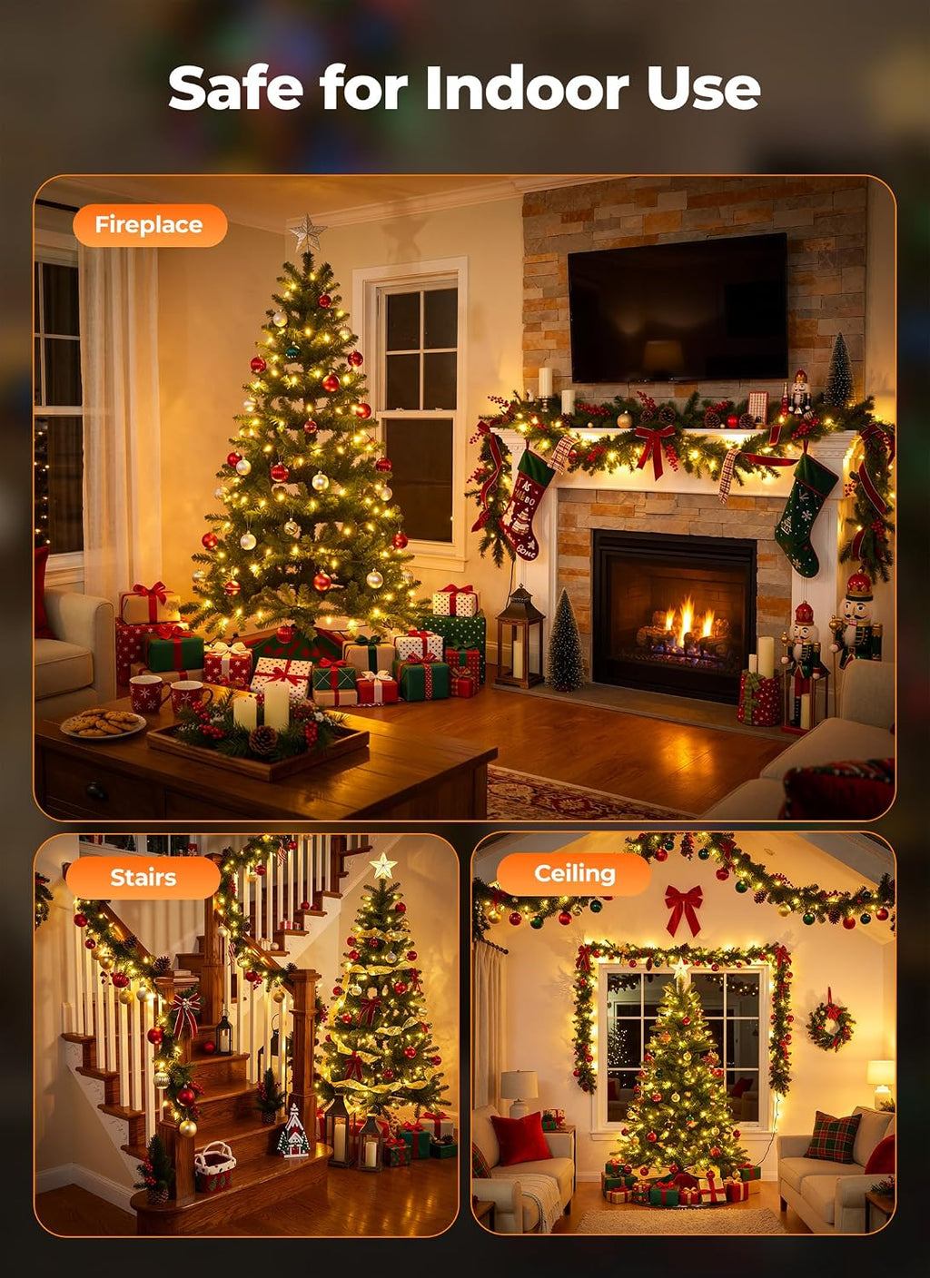 Brightown Battery Operated Christmas Lights, 4 Pack Total 100 LED 71.2Feet
