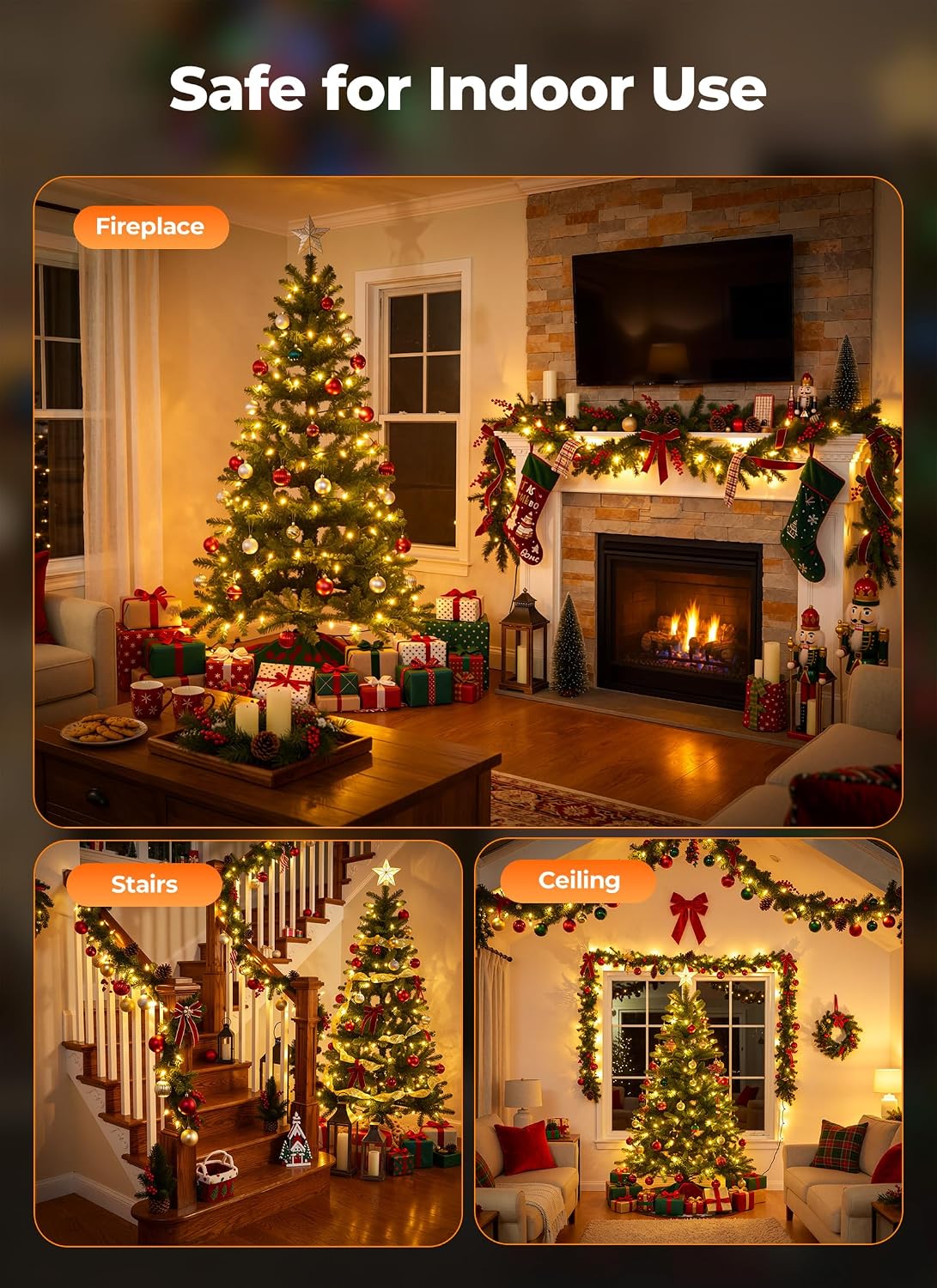 Brightown Battery Operated Christmas Lights, 4 Pack Total 100 LED 71.2Feet