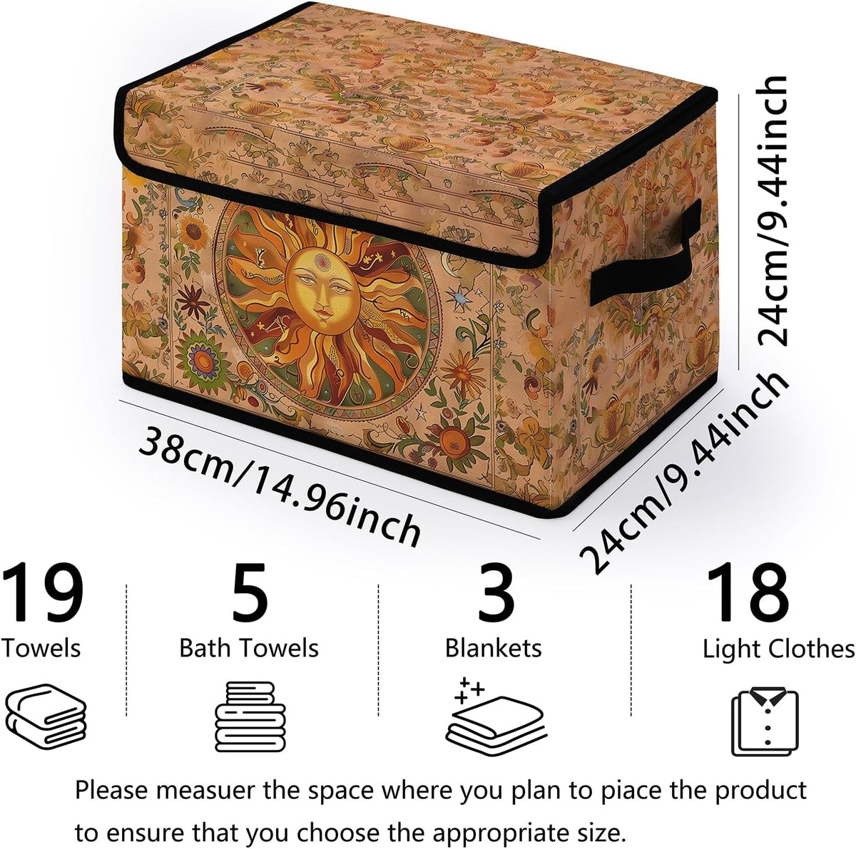 Stackable Clothes Storage Bins with Lids 3 Pack