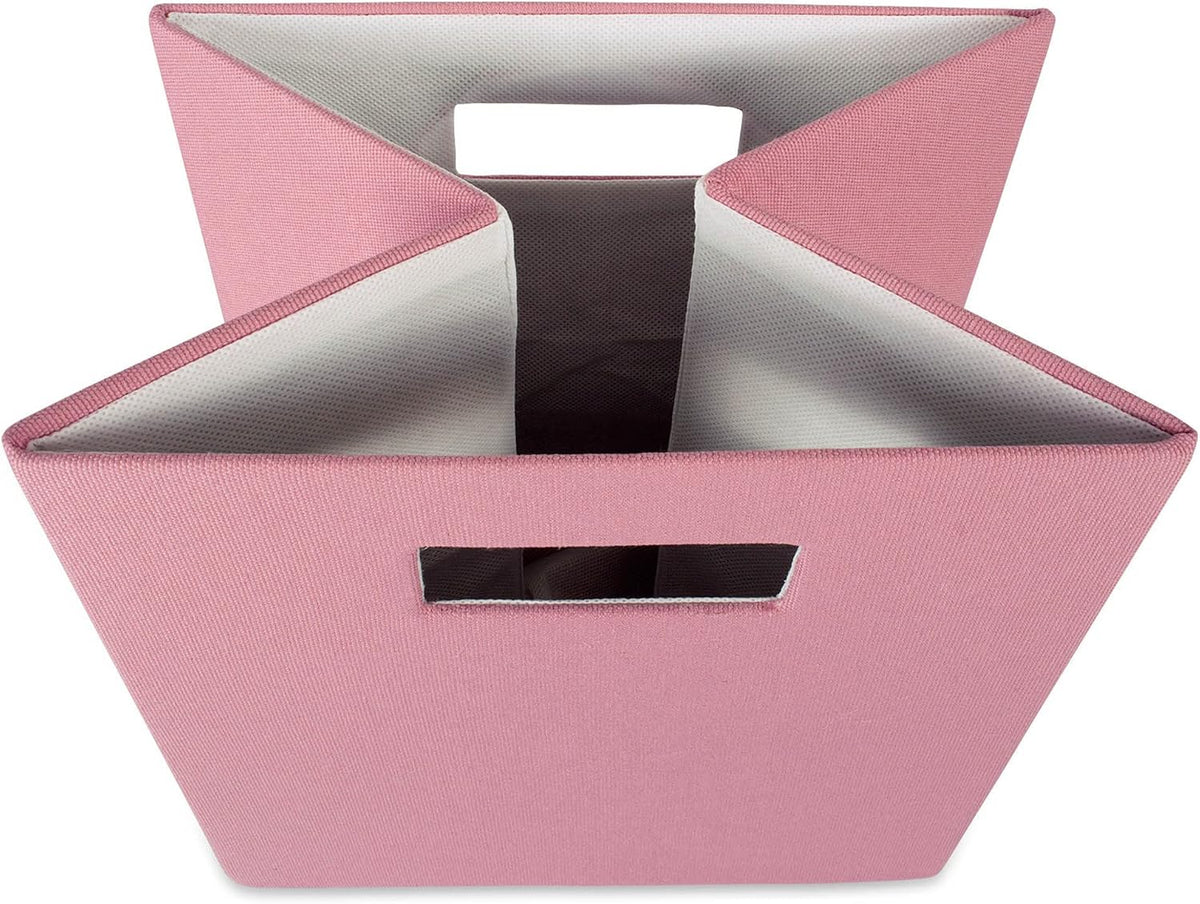 DII Fabric Storage Cube Organizer Bin 13x13x13 Foldable, Rose