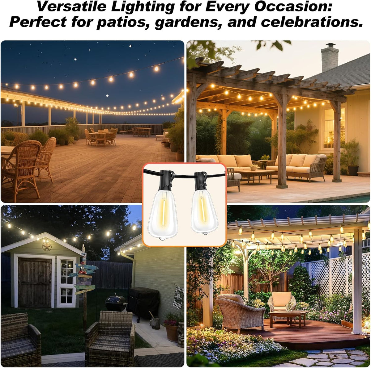 10Pk LED Replacement Light Bulbs, Shatterproof Plastic E17 LED Bulbs
