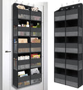 Black Over Door Organizer with 10 Large Front Pockets and 6 Side Mesh Pockets, Double-Row Hanging Door Storage for Closet, Bathroom, Nursery, Bedroom, Dorm, Toys, Cosmetics, Baby Essentials