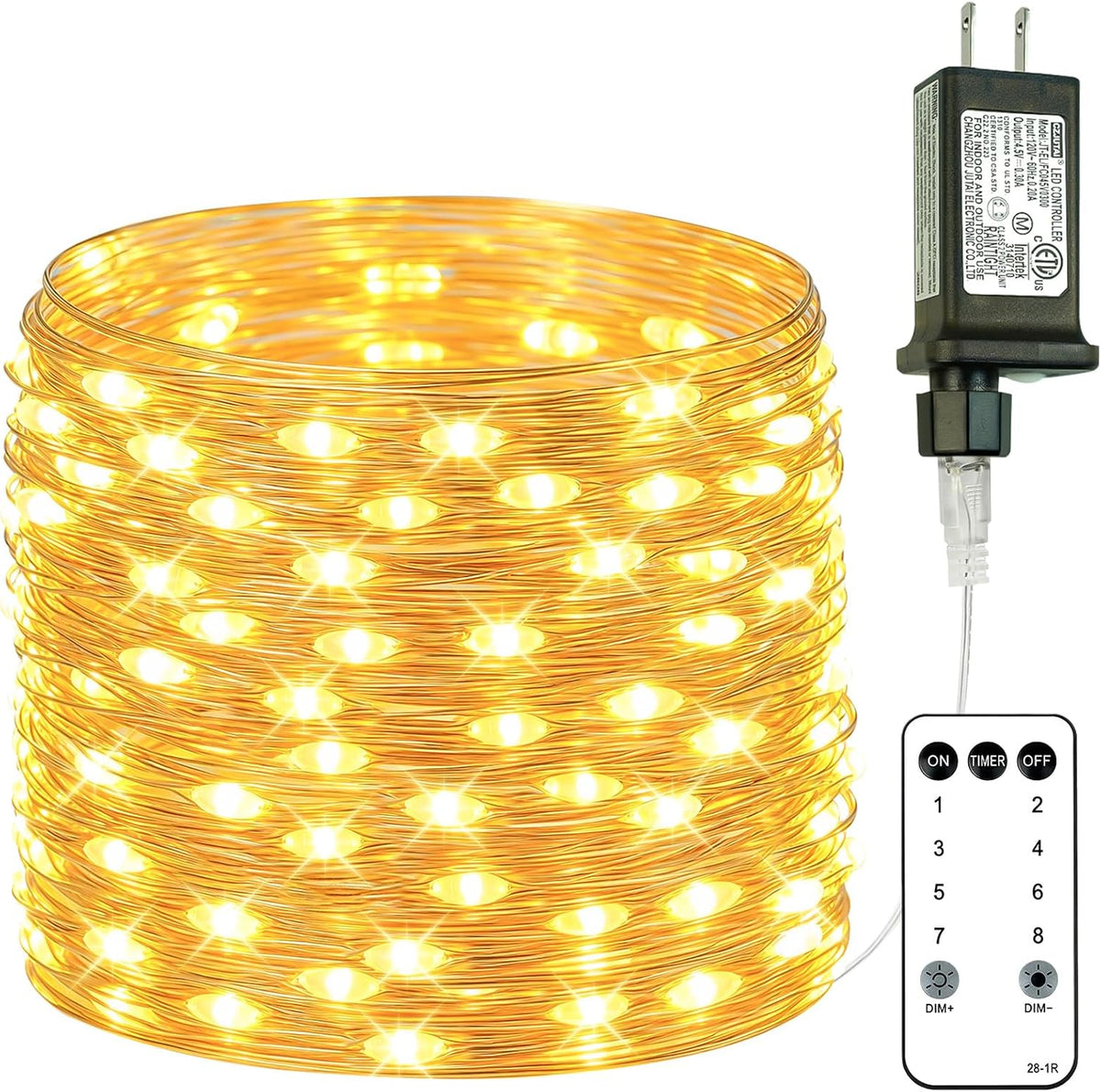 66FT 200 LED Fairy Lights Plug in with Remote, Twinkle Lights for Christmas