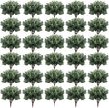 Hoteam 180 Pcs Eucalyptus Stems Decor Artificial Eucalyptus Leaves Greenery Stems Artificial Silver Dollar with White Seeds Grey Green Short Faux Leaves Branches for Wedding Bouquet Farmhouse Decor