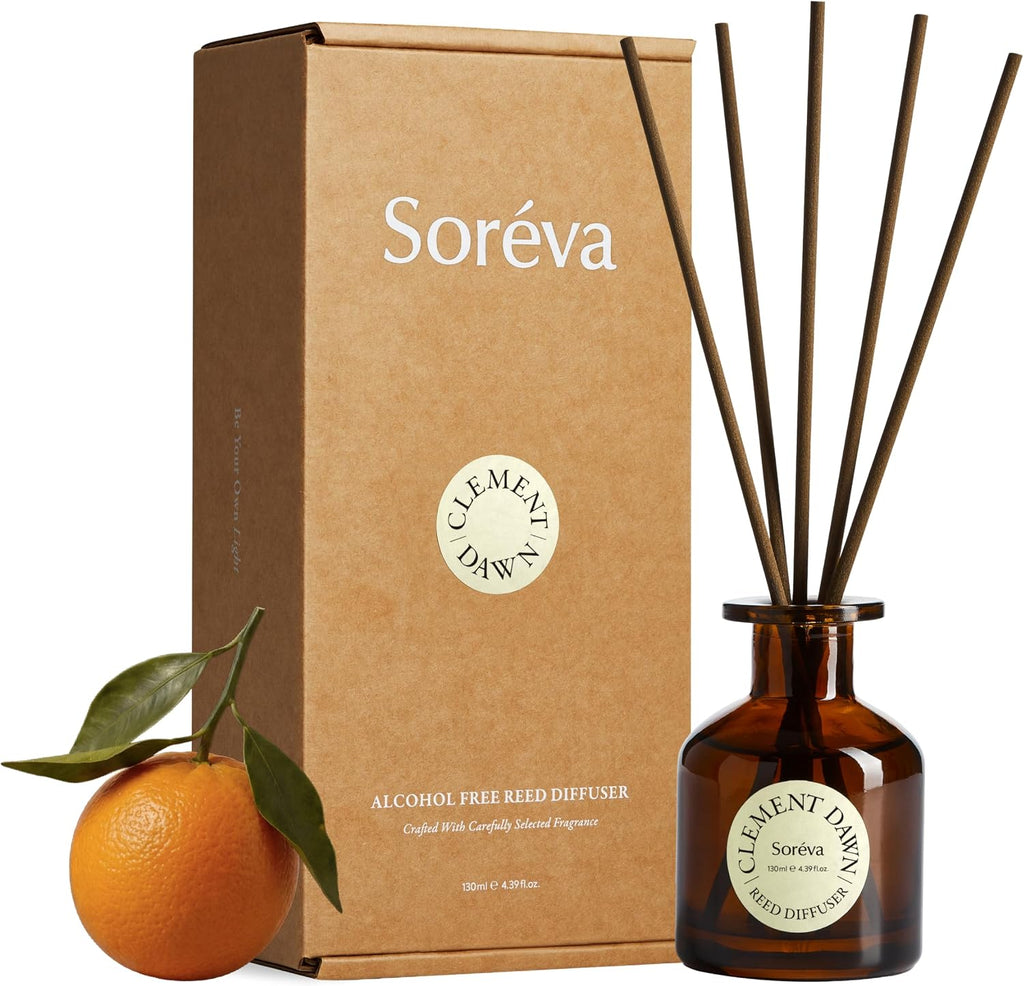 Soréva Luxury Reed Diffuser, Blood Orange Jasmine Citrus Scent, 4.39 fl oz