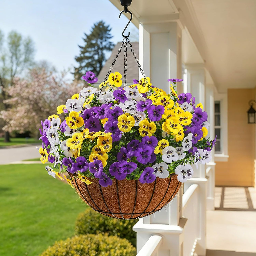 Alupssuc 48 Bundles Artificial Flowers UV Resistant for Outdoor Decor