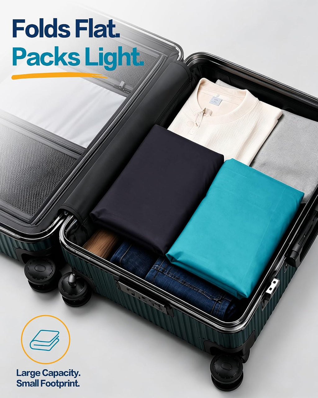 HOMEST 2 Pack XL Nylon Laundry Bag with Strap, Large Dirty Clothes Organizer, Easy Fit a Laundry Hamper or Basket, Can Carry Up to 4 Loads of Laundry, Black and Sky Blue
