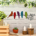 Ferraycle Metal Bird Wall Art, Birds on Branch Sculpture, Fresh Colors
