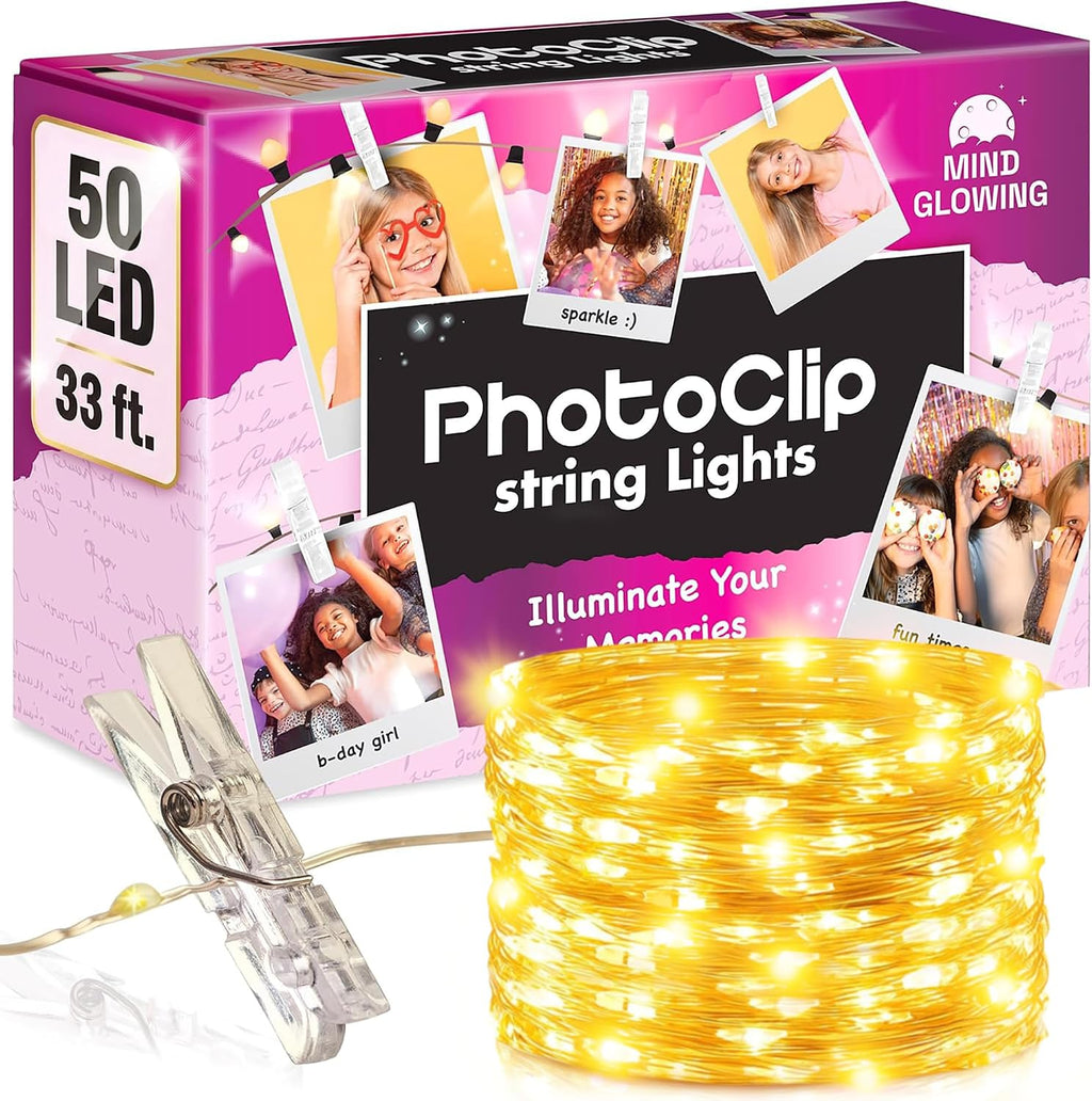 Mind-Glowing Photo Clip String Lights, Warm White (50 LED, 16.4 ft)