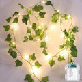 2 Pack Vines with Lights Battery Operated, 6.56ft 20 LED Vines with Fairy Light, Leaf Light with 8 Modes, Fake Vines Ivy String Lights for Bedroom, Wall, Room, Garden, Party Decor