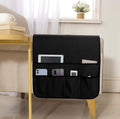 Faux Linen Armchair Caddy for Couch 35"x19.5" Black Linen