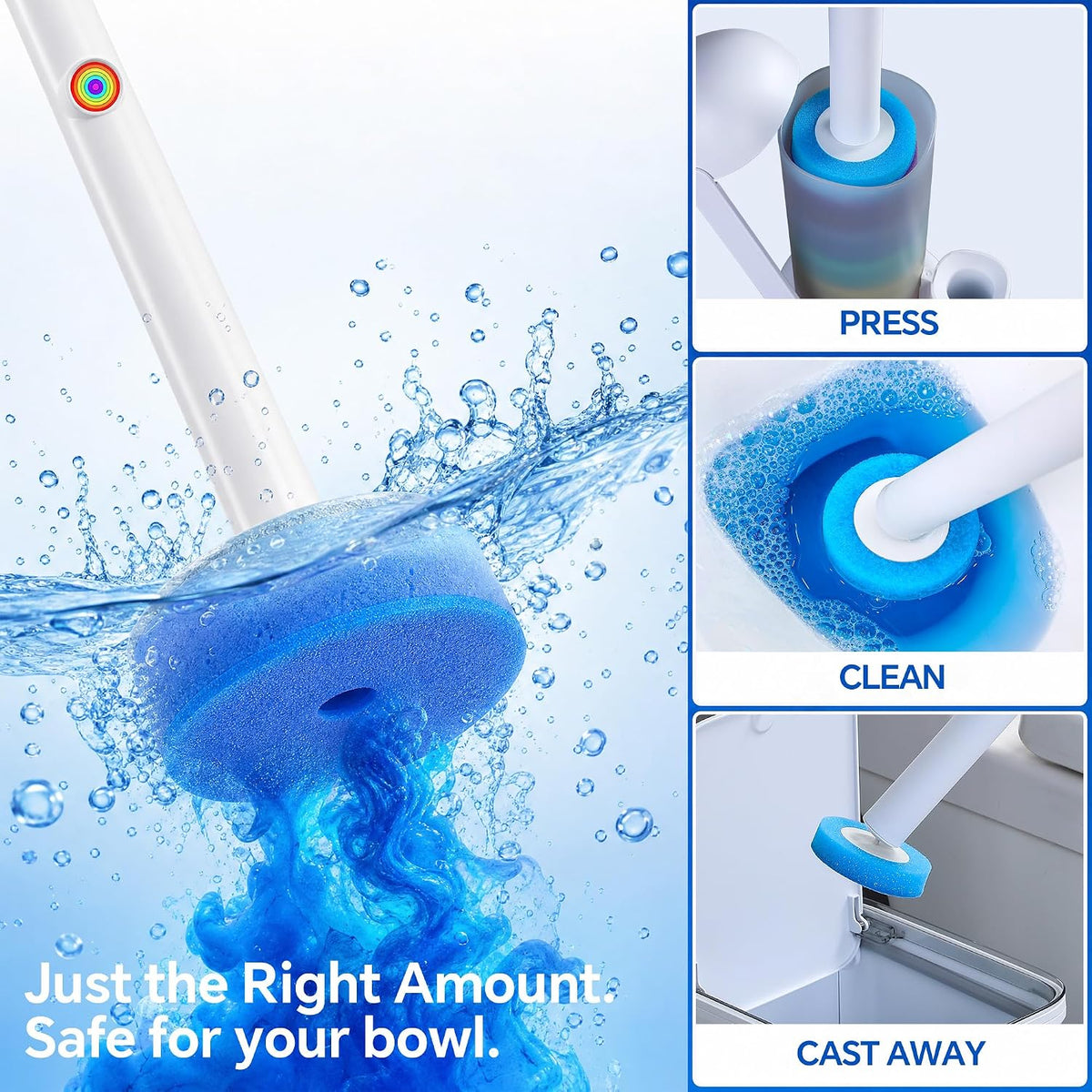 Ctime 2-Pack Disposable Toilet Cleaner and Brush Holder Set, 28 Wand