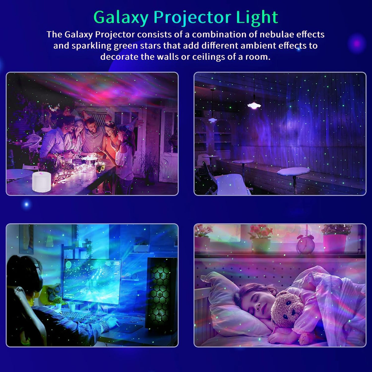 Galaxy Projector, Bedroom Star Projector, with Remote Control and Timer