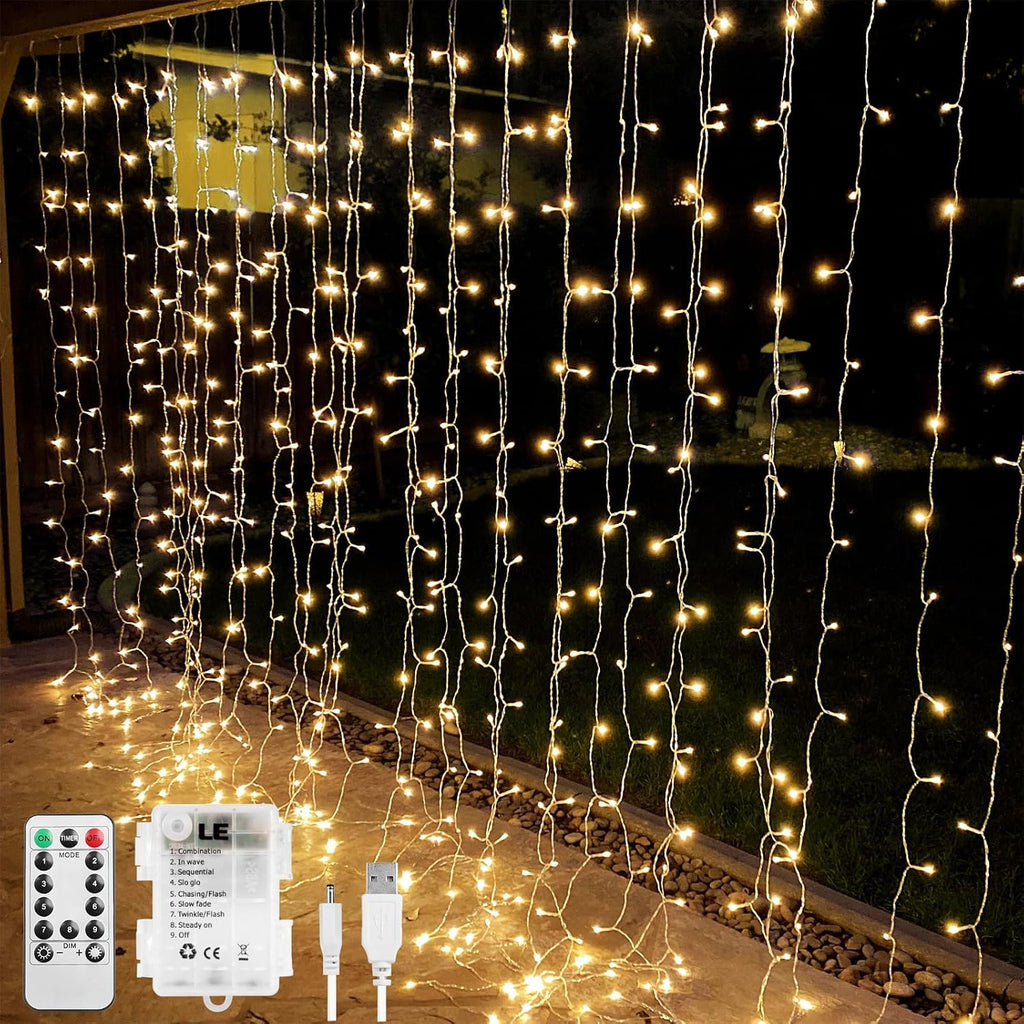 Lepro Lighting Ever Fairy Curtain Lights Battery Operated & USB Plug in