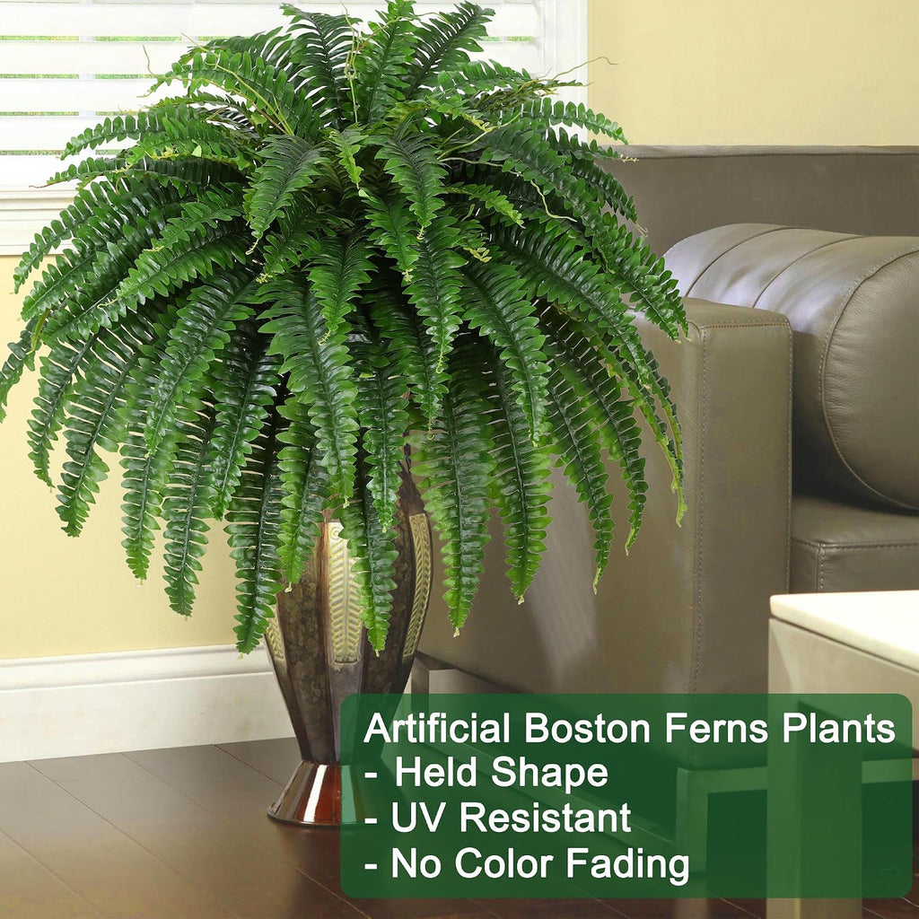 Dkaltm 43" Artificial Boston Fern, Outdoor Faux Plant