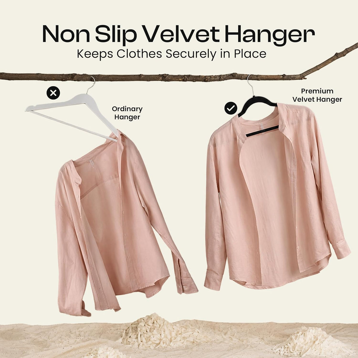 Utopia Home Velvet Hangers, Black, 30 Pack