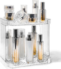 Bathroom Counter Organizer Cosmetics Skincare Organizers-2 Tier-Clear