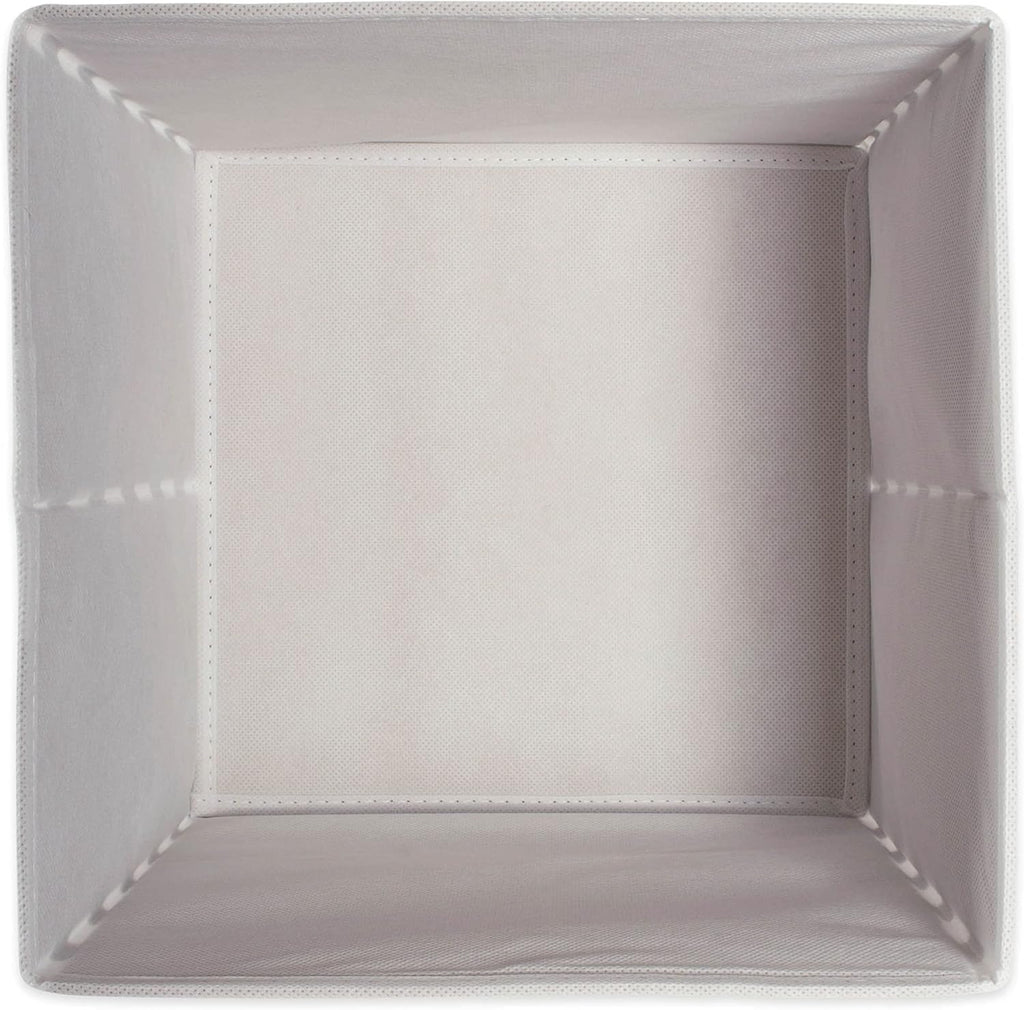 DII Non Woven Polyester Storage Bin, Metallic Pineapple, White & Gold, Small Set of 4