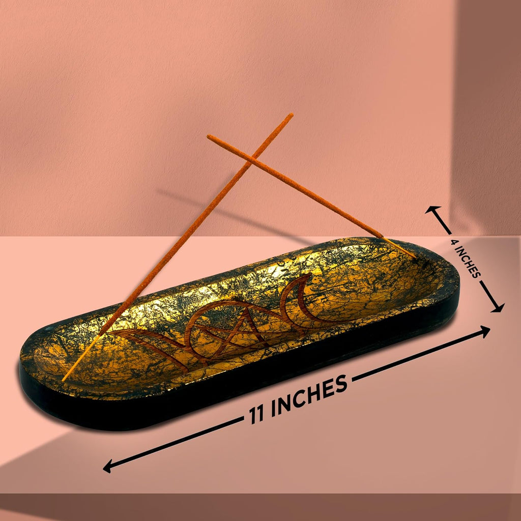 raajsee Carving Incense Holder -Incense Burner Holder –Ash Catcher - Incense Stick Holder - Meditation & Yoga - Great Gift for Any Occasion Size 11x4 inch