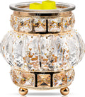 Wax Melt Warmer Wrought Iron Crystal Oil Burner for Home, Living Room, Bedroom, Kitchen, Office (Golden)