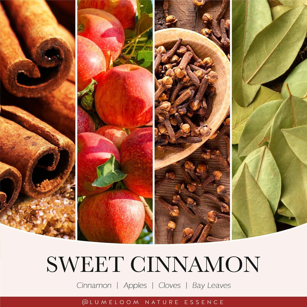 LUMELOOM Cinnamon Candles, 14.5oz Large 3-Wick Candles for Home Scented