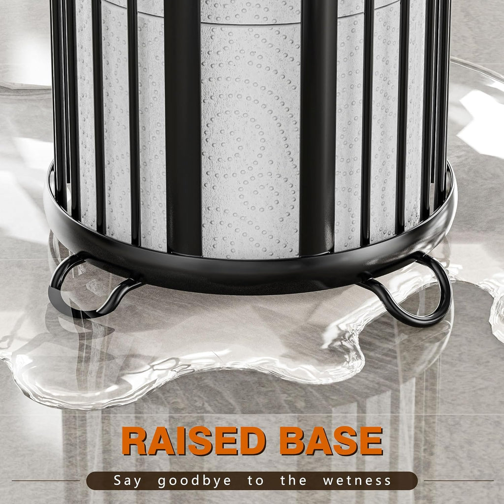 Bunoxea Toilet Paper Holder Stand, Freestanding Toilet Paper Storage,Black