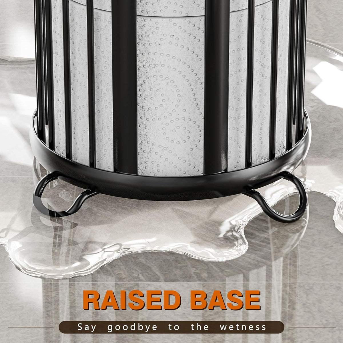Bunoxea Toilet Paper Holder Stand, Freestanding Toilet Paper Storage,Black