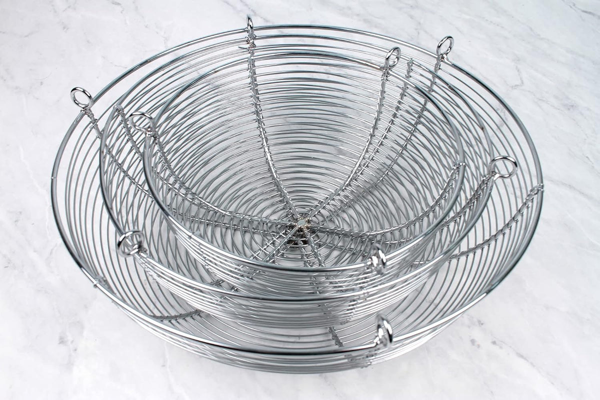 Woven Wire Hanging Basket - Chrome, 3 Tier