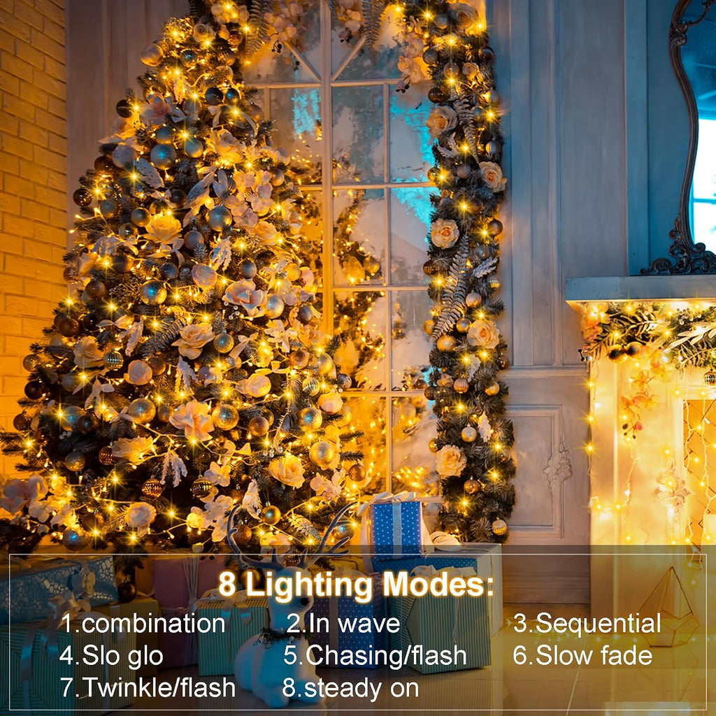 4 Pack Battery Operated Outdoor String Lights Timer Christmas Wreath Lights