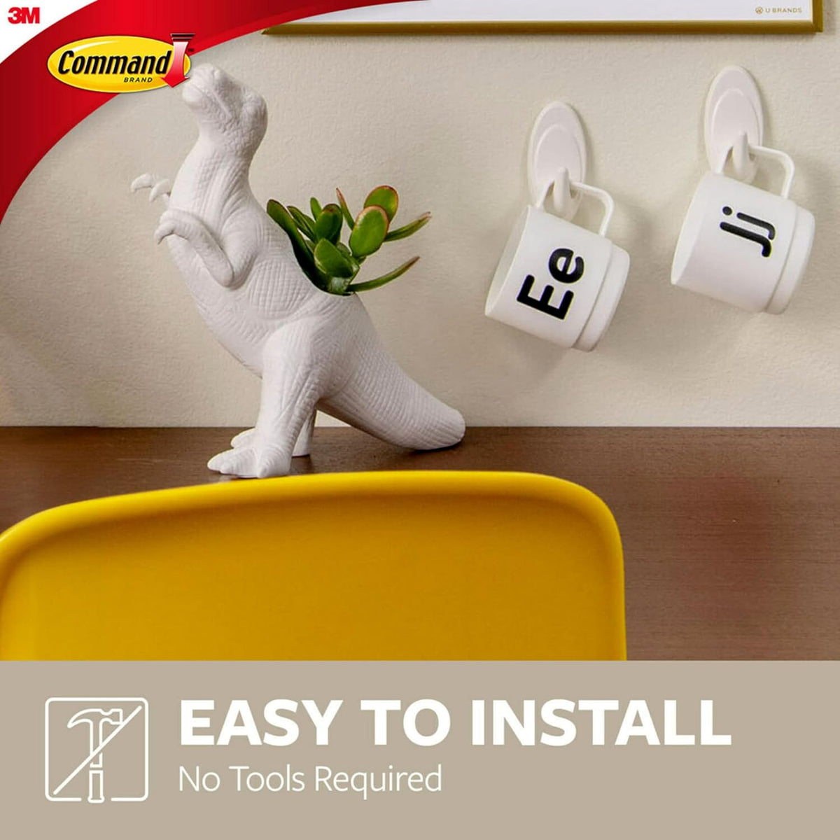 Command Medium White Designer Hooks, 2 Hooks, 4 Strips