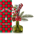 Flower Reed Diffusers Set, 7.10 oz Christmas Cedar Scented Diffuser with 7 Sticks, Long Lasting Home Fragrance for 120 Days, Perfect for Bathroom, Shelf Decor, Air Fresheners