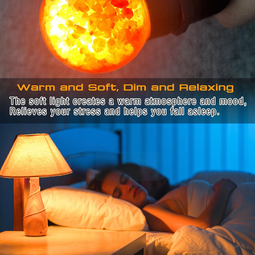 Himalayan Salt Lamp LED Light Bulbs, 3W Warm Amber Light Bulb 2200k, 2pack