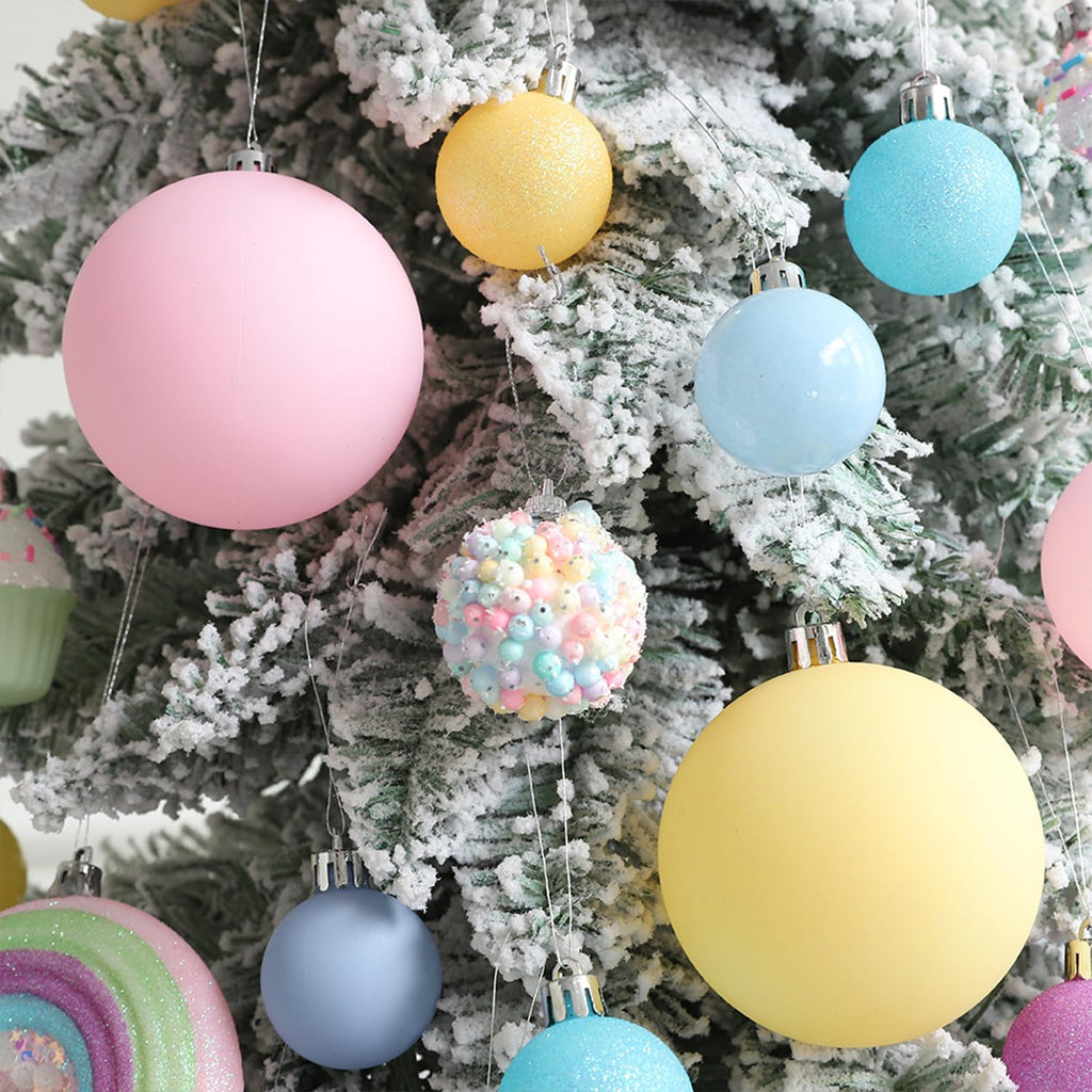46 Pcs Pastel Color Christmas Ornament Set for Xmas Tree Decor