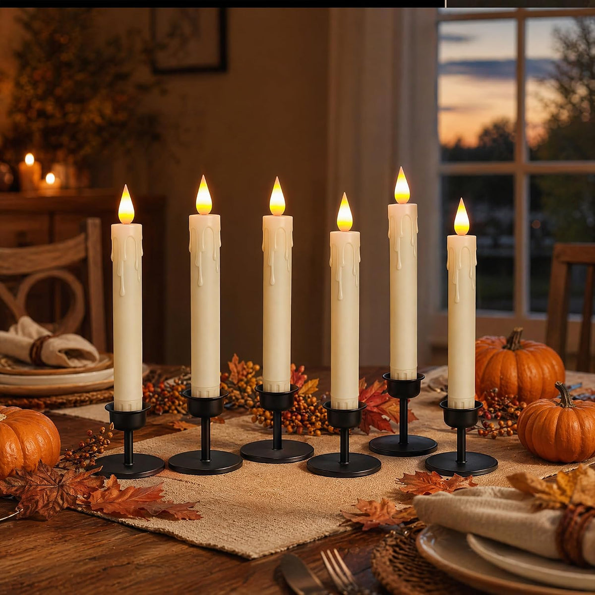 Candle Battery Operated, 6.7 Inch, Ivory, Set of 6
