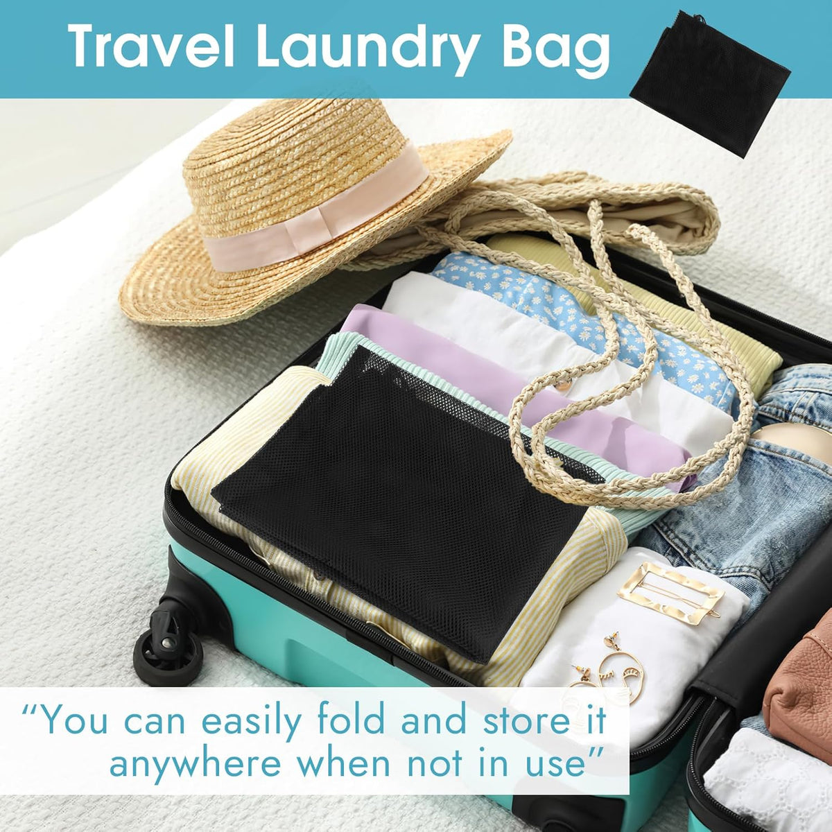 2 Pack Mesh Laundry Bags 23x34 Inch Drawstring Locking for Travel Home