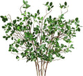 Htmeing Artificial Eucalyptus Green Branches with Leaves Faux Long Stems Fake Greenery Plants Ficus Twigs for Home Office Shop Farmhouse Decoration 110cm/43 (5 PCS)