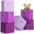 Karenhi 6 Pack Cube Storage Bins, Purple Fabric Organizer