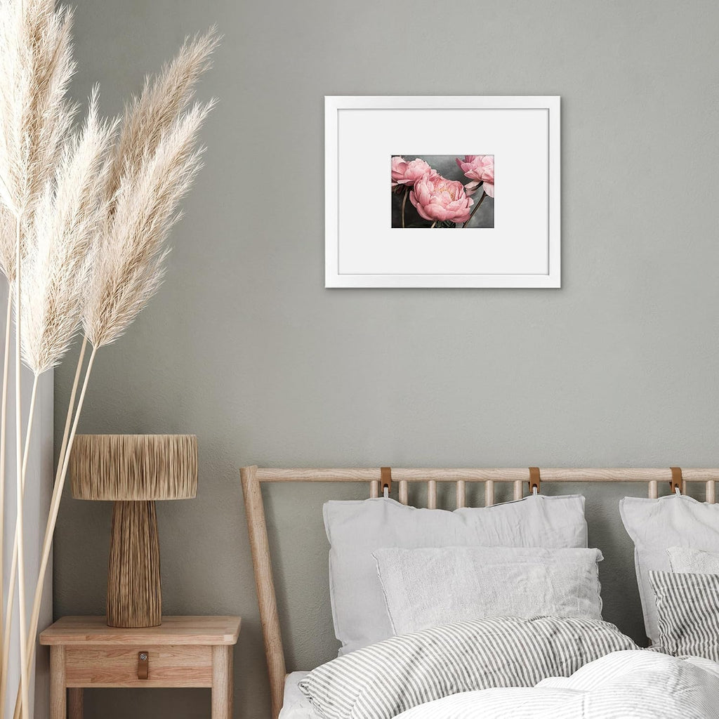 Americanflat 11x14 Picture Frame - Matted to 5x7 - Engineered Wood - White