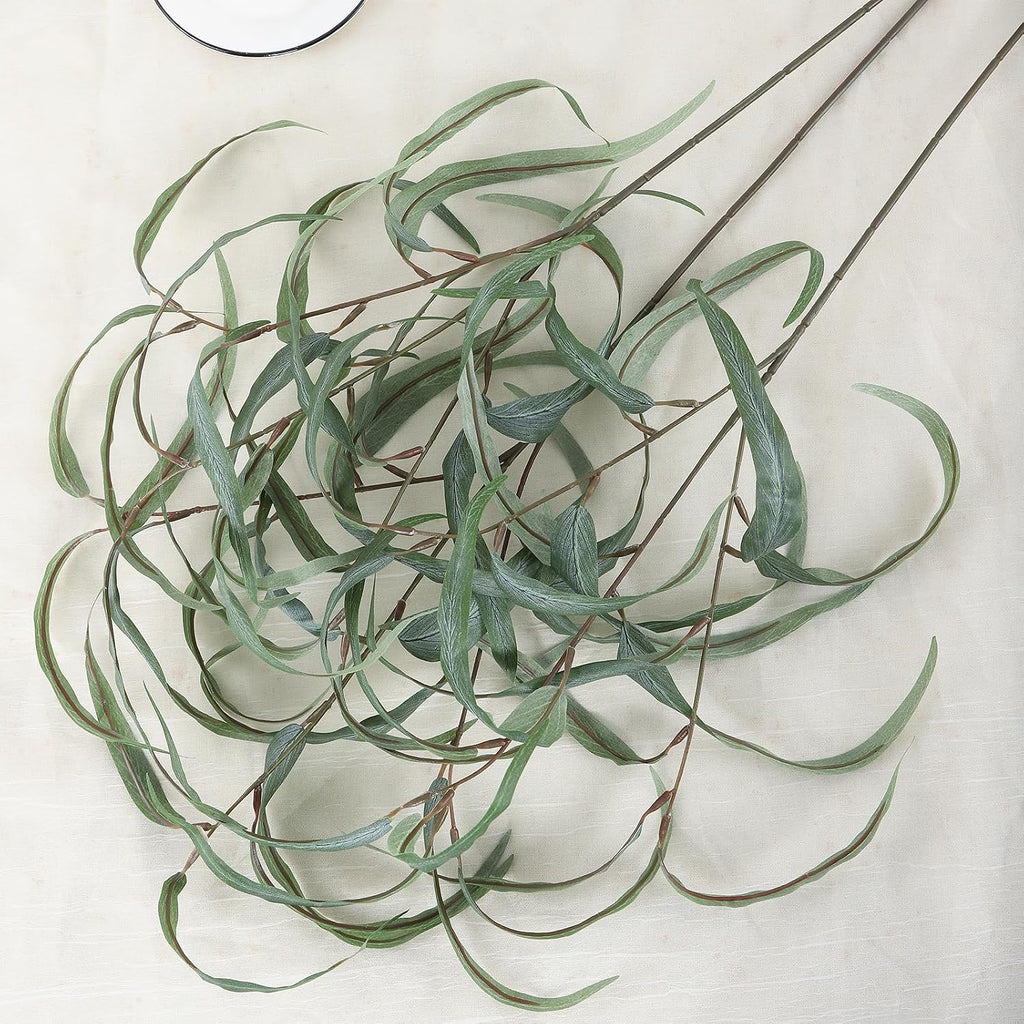 LFF 6Pcs Artificial Greenery Stems, 25.6" Faux Eucalyptus Leaves Branches