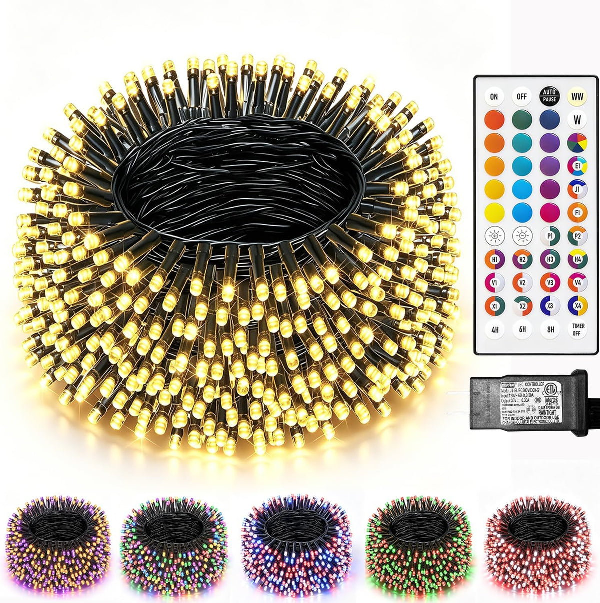 Color Changing Christmas Lights, 35 Colors 33FT 100LED String Lights