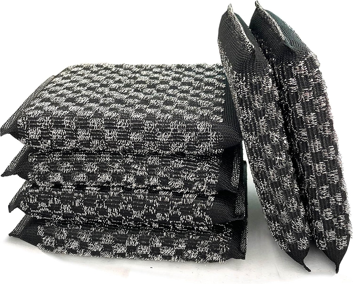 Steel Wool Scrubbers Dish Sponges Kitchen Scrubbing Pads Pot Scrubber for Kitchen Non Scratch, Soft and Fast Cleaning Scrubber (Black)