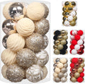 25PCS 2.36In Velvet Champagne Christmas Ball Tree Ornaments Decorations Set